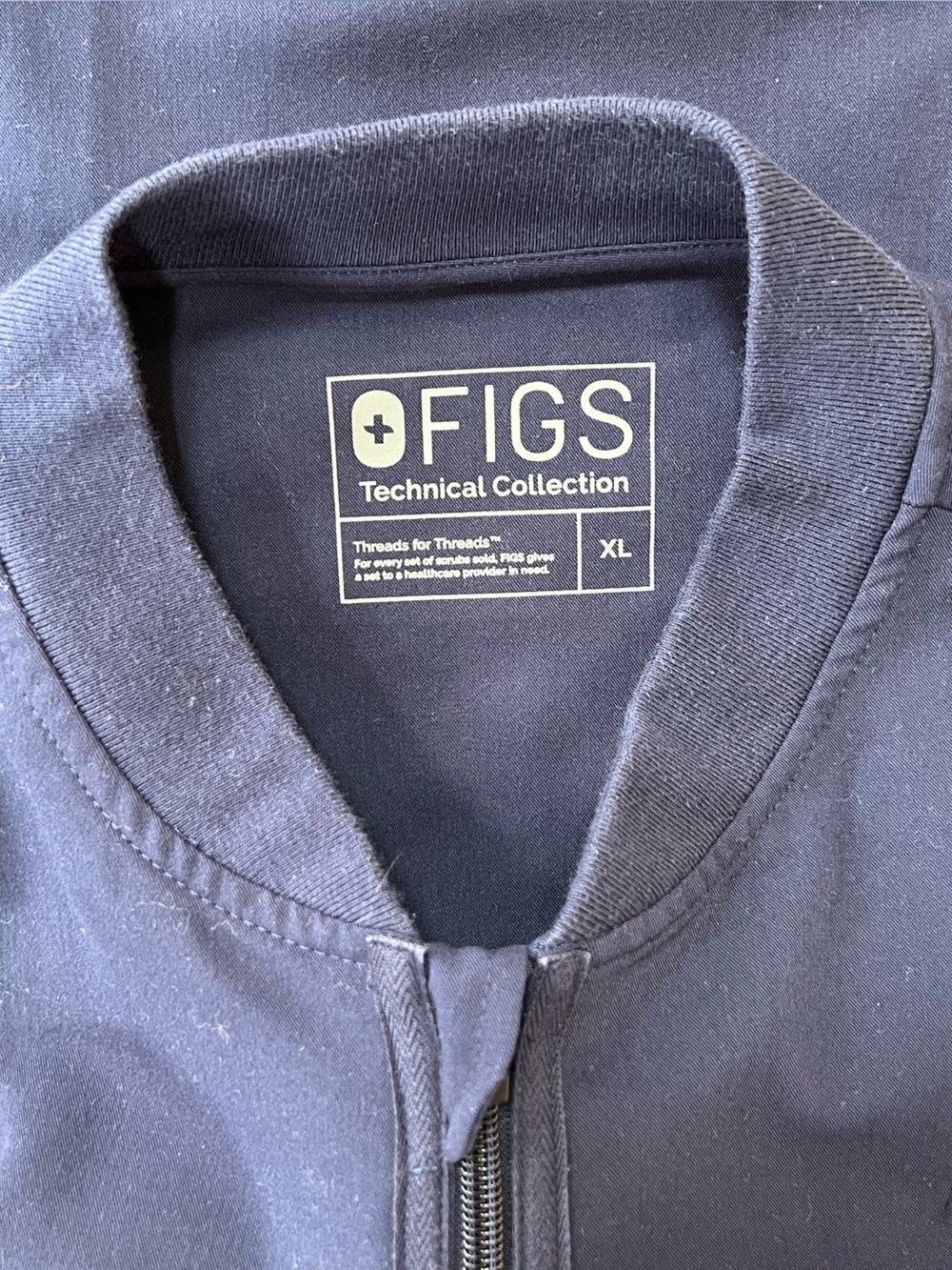 FIGS Women's Bellery Scrub Zippered Lightweight Jacket Navy Blue (PO #1286), XL - Picture 7 of 10